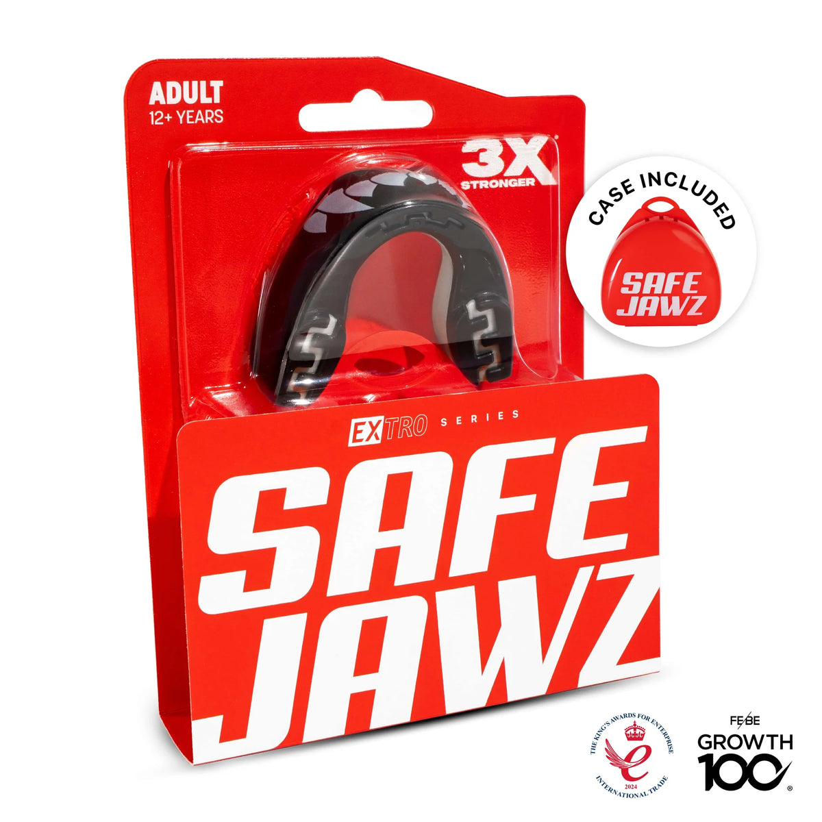 Chránič zubů Safe Jawz Extro Series Fangz Black Senior